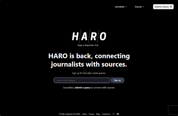 تصویر ابزار HARO یکی از ابزارهای دیجیتال پی آر